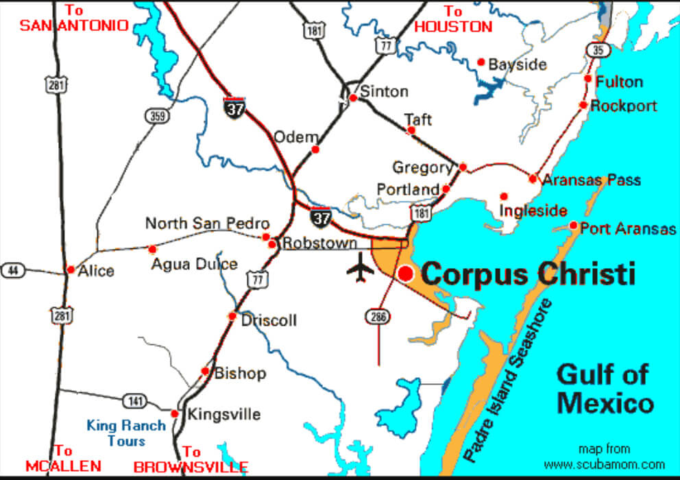 Corpus Christi Map TX